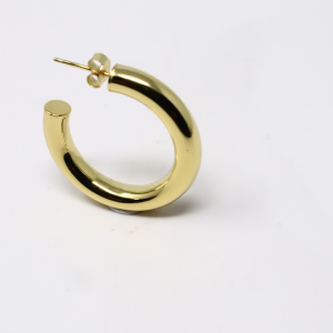 Boucles d'oreilles créoles simples en or 18K - Boucles en forme de C