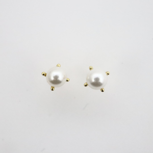Boucles d'oreilles élégantes en perles cultivées - Plaqué or 925 argent sterling