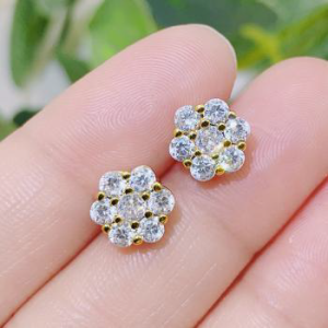 Créoles Florales Plaquées Or 18K - Boucles d'Oreilles Fleurs Élégantes