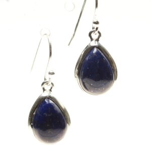Boucles d'oreilles pendantes en Lapis Lazuli et argent sterling pour