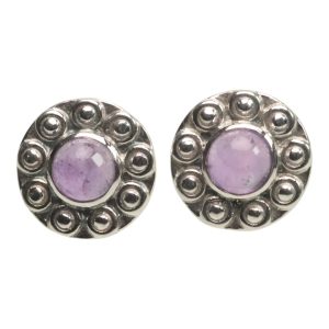 Boucles d'oreilles en améthyste tournesol faites à la main en argent sterling 925 | Artisan