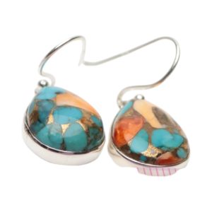 Boucles d'oreilles Huître Cuivre Turquoise