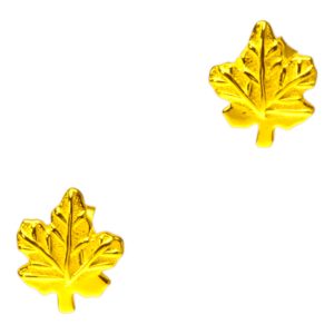 Boucles d'oreilles en feuille d'érable plaqué or 18 carats – Argent sterling pour femmes