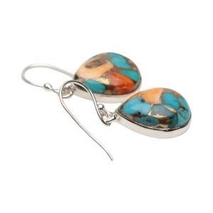 Améliorez le style Y avec des boucles d'oreilles en cuivre huître turquoise en argent sterling