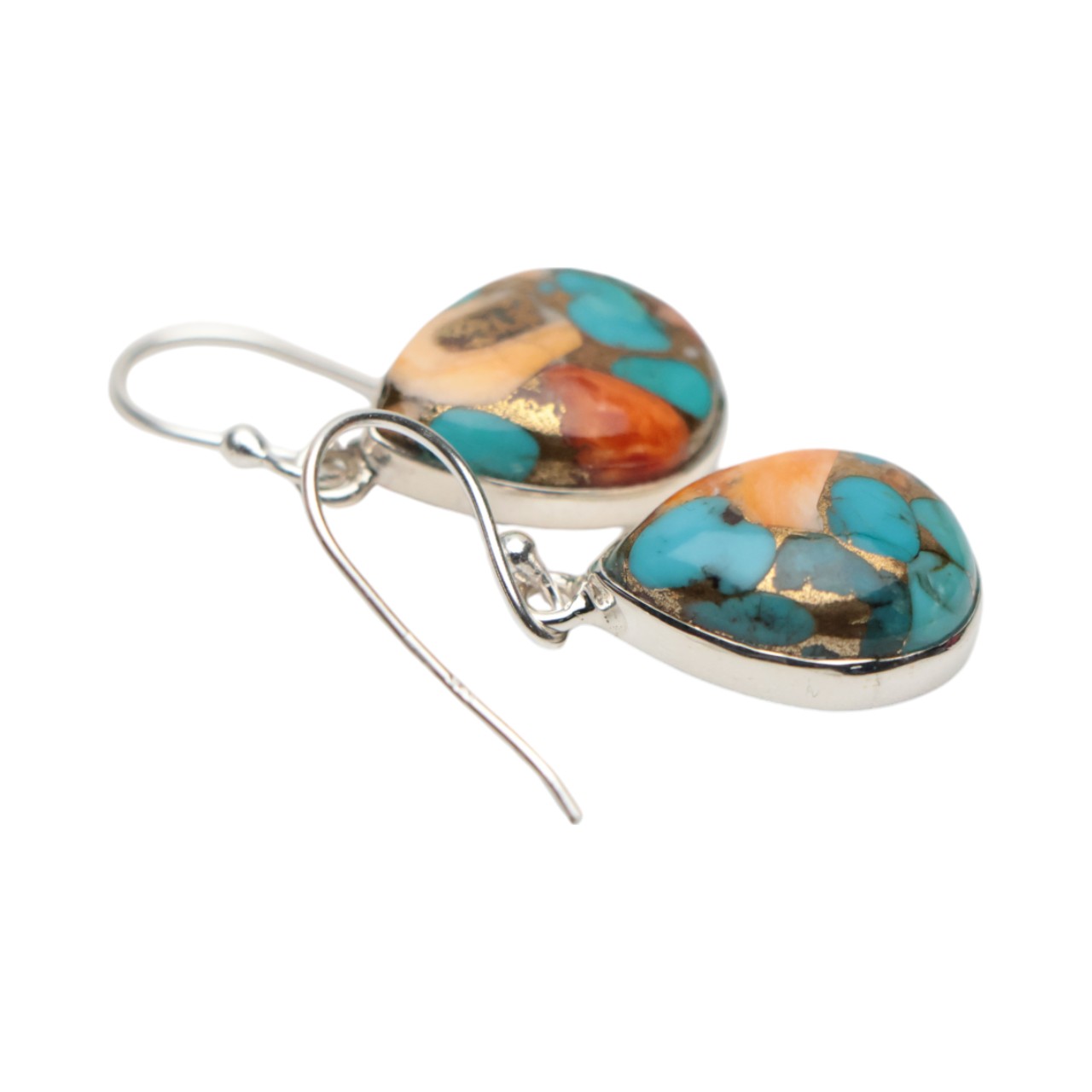 Améliorez le style Y avec des boucles d'oreilles en cuivre huître turquoise en argent sterling