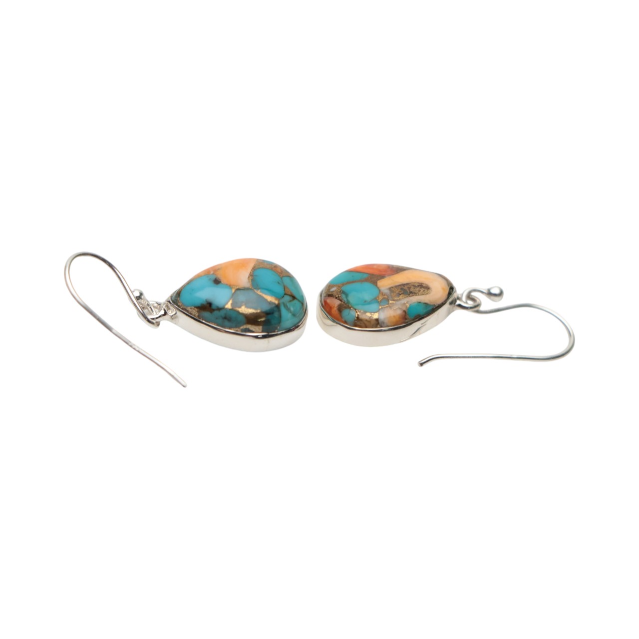 Améliorez le style Y avec des boucles d'oreilles en cuivre huître turquoise en argent sterling – Image 4