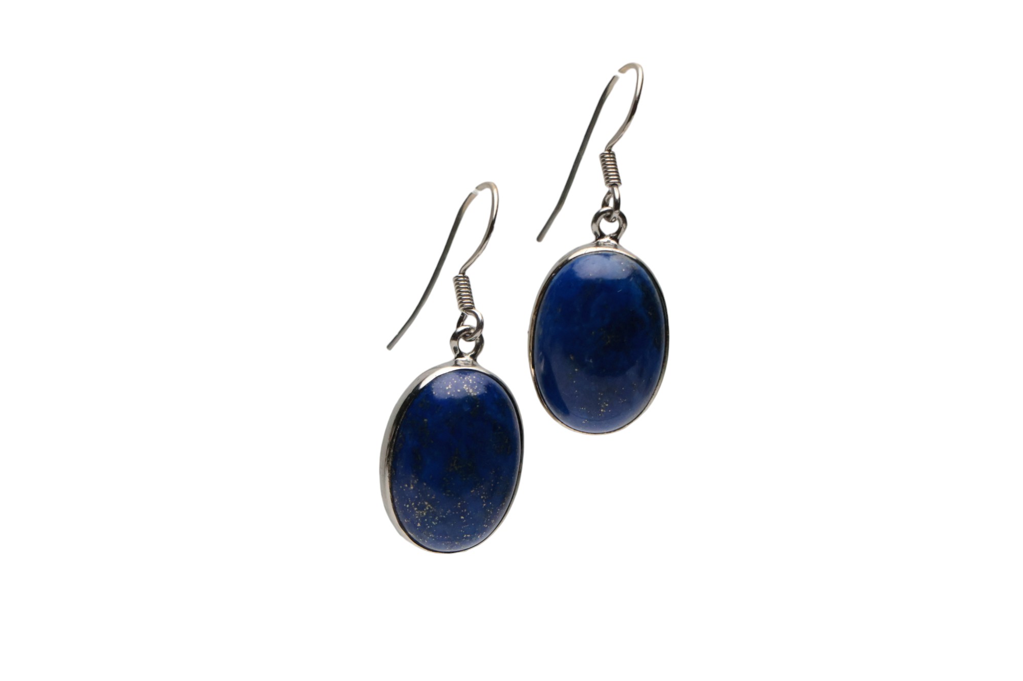 Boucles d'oreilles ovales en Lapis Lazuli époustouflantes : bijoux en pierre précieuse uniques – Image 6