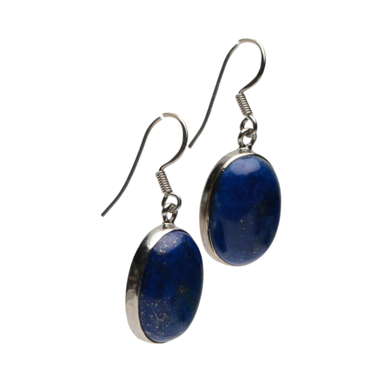 Boucles d'oreilles ovales en Lapis Lazuli époustouflantes : bijoux en pierre précieuse uniques – Image 3