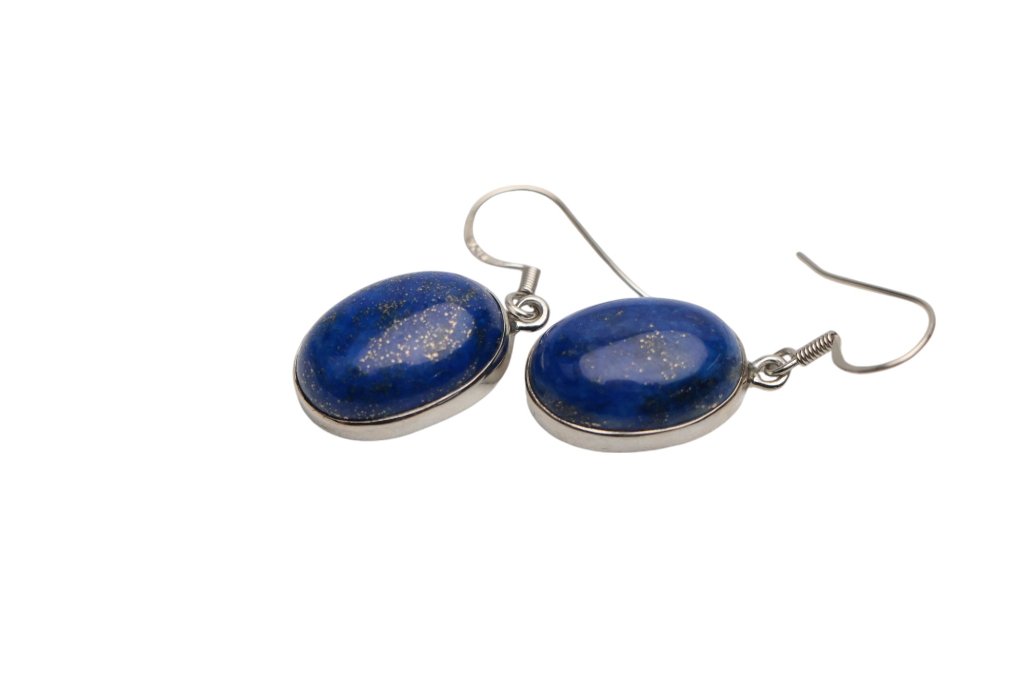 Boucles d'oreilles ovales en Lapis Lazuli époustouflantes : bijoux en pierre précieuse uniques – Image 7