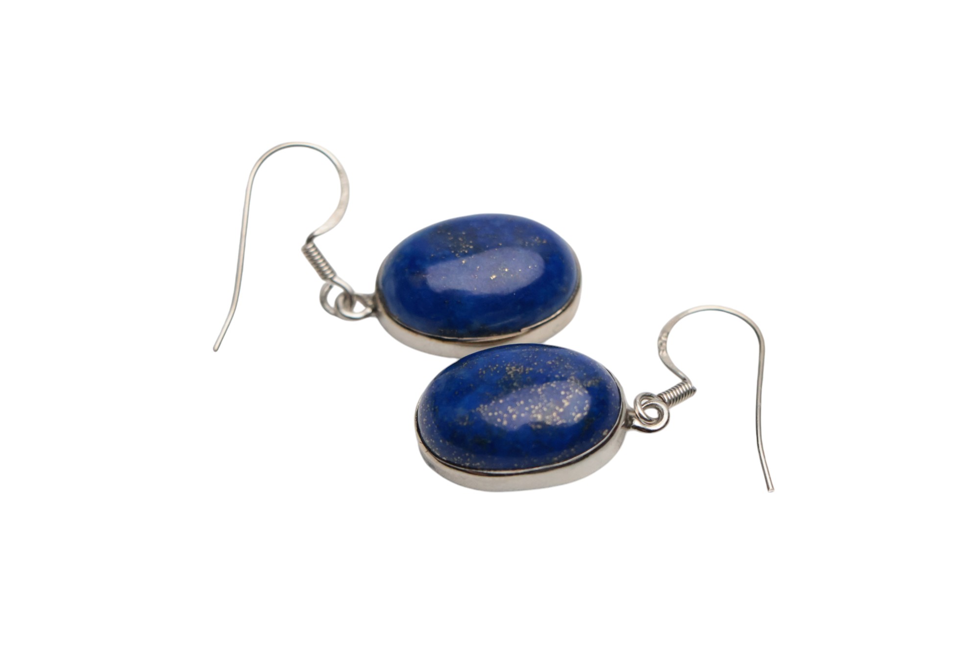 Boucles d'oreilles ovales en Lapis Lazuli époustouflantes : bijoux en pierre précieuse uniques – Image 4