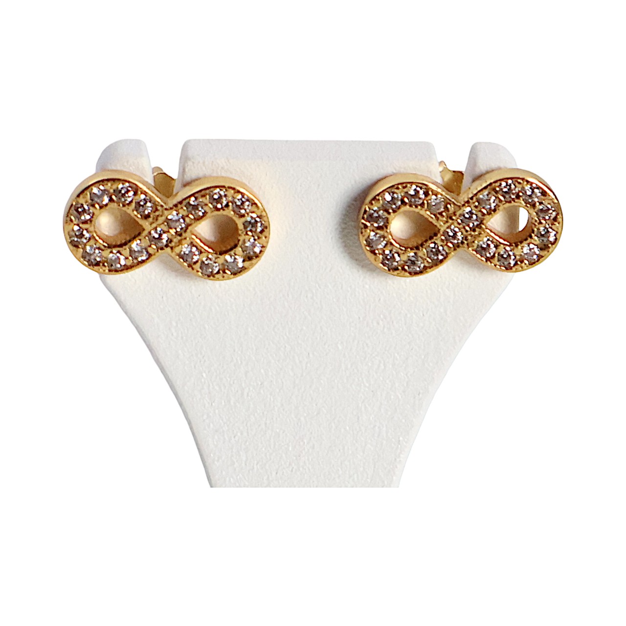 Brillez et éclairez avec des boucles d'oreilles clous infini plaquées or 18K Enriched – Image 5