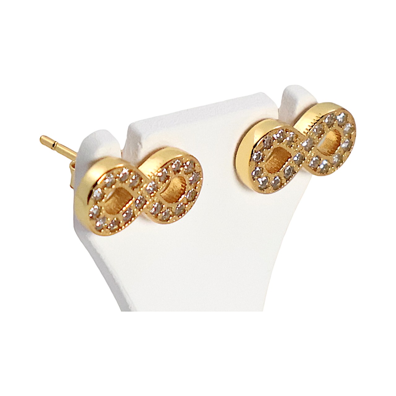 Brillez et éclairez avec des boucles d'oreilles clous infini plaquées or 18K Enriched – Image 7
