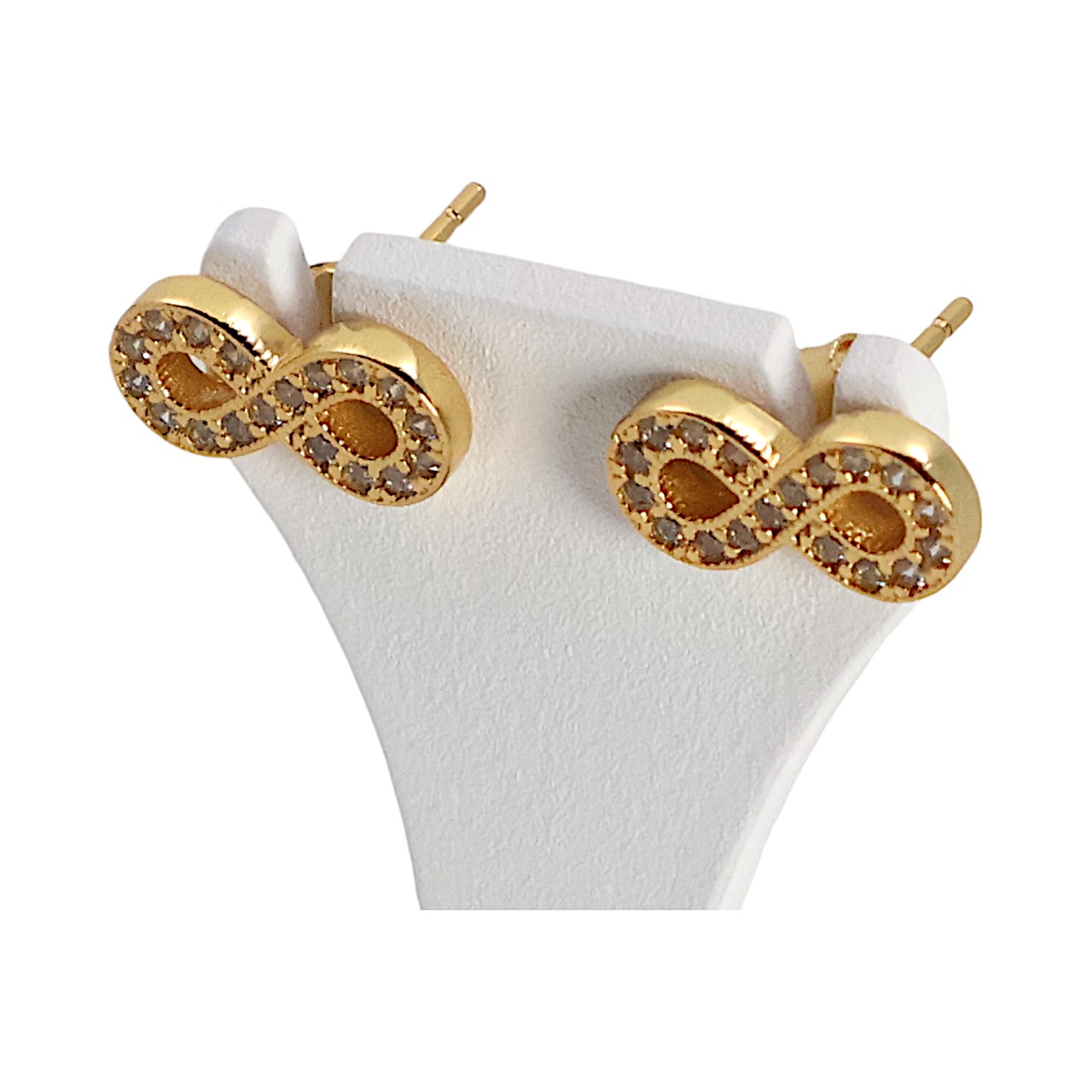Brillez et éclairez avec des boucles d'oreilles clous infini plaquées or 18K Enriched – Image 10