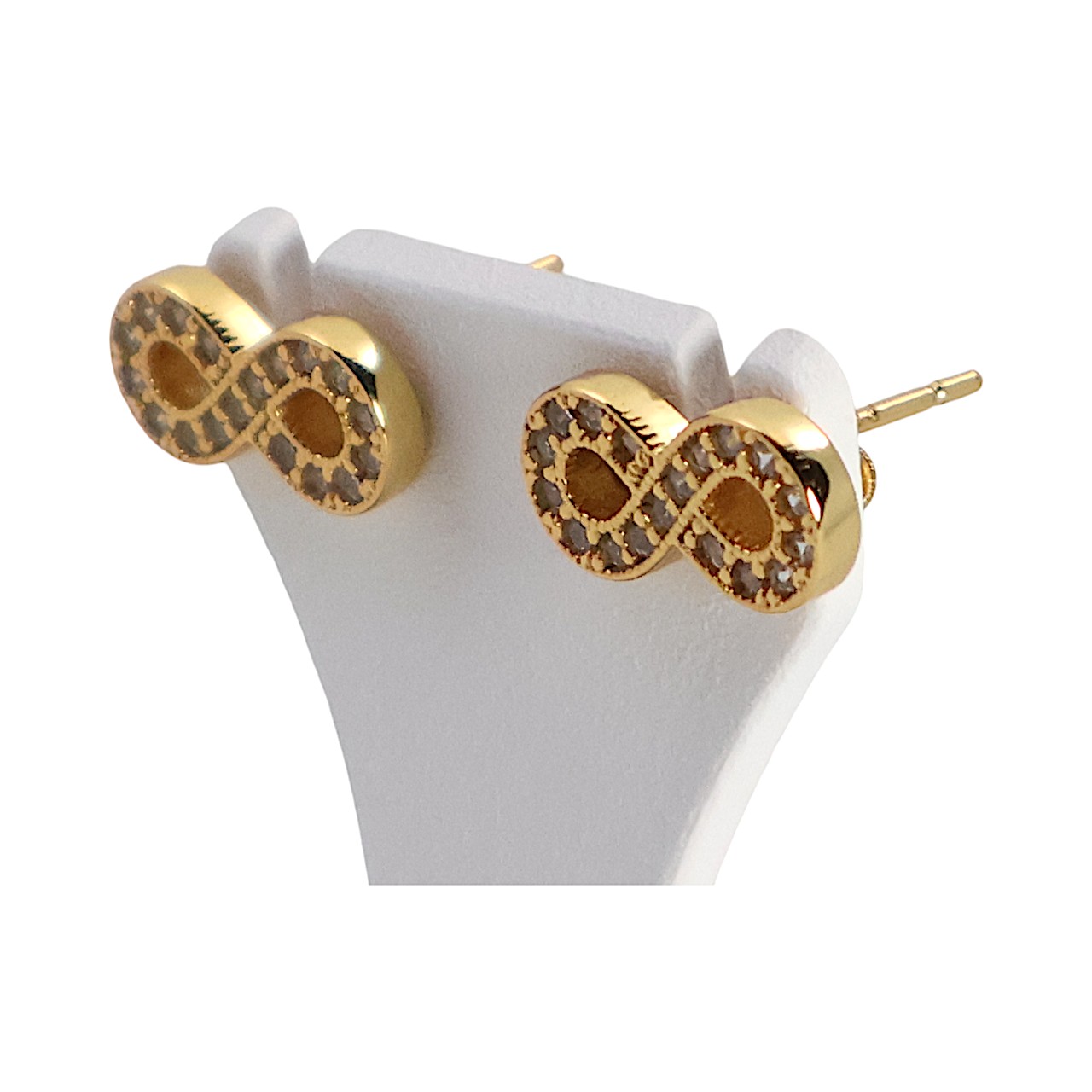 Brillez et éclairez avec des boucles d'oreilles clous infini plaquées or 18K Enriched – Image 11