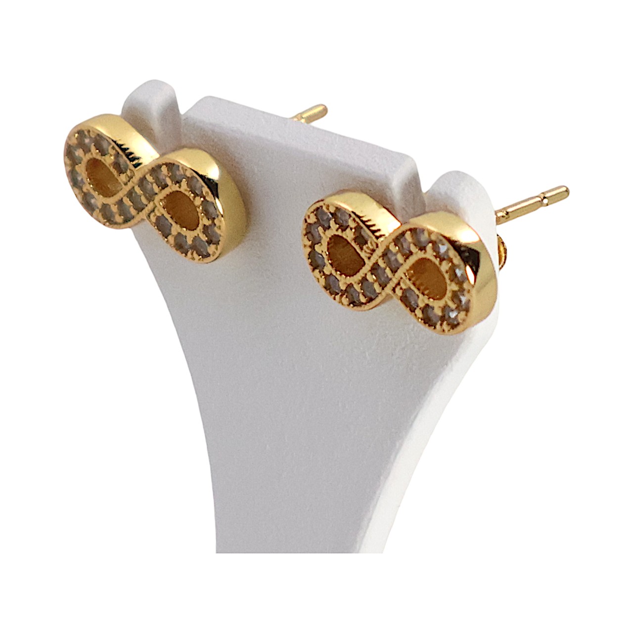 Brillez et éclairez avec des boucles d'oreilles clous infini plaquées or 18K Enriched – Image 12