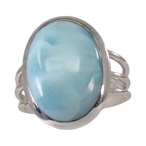 Bague en Larimar Argent Éblouissant - Taille 7-8