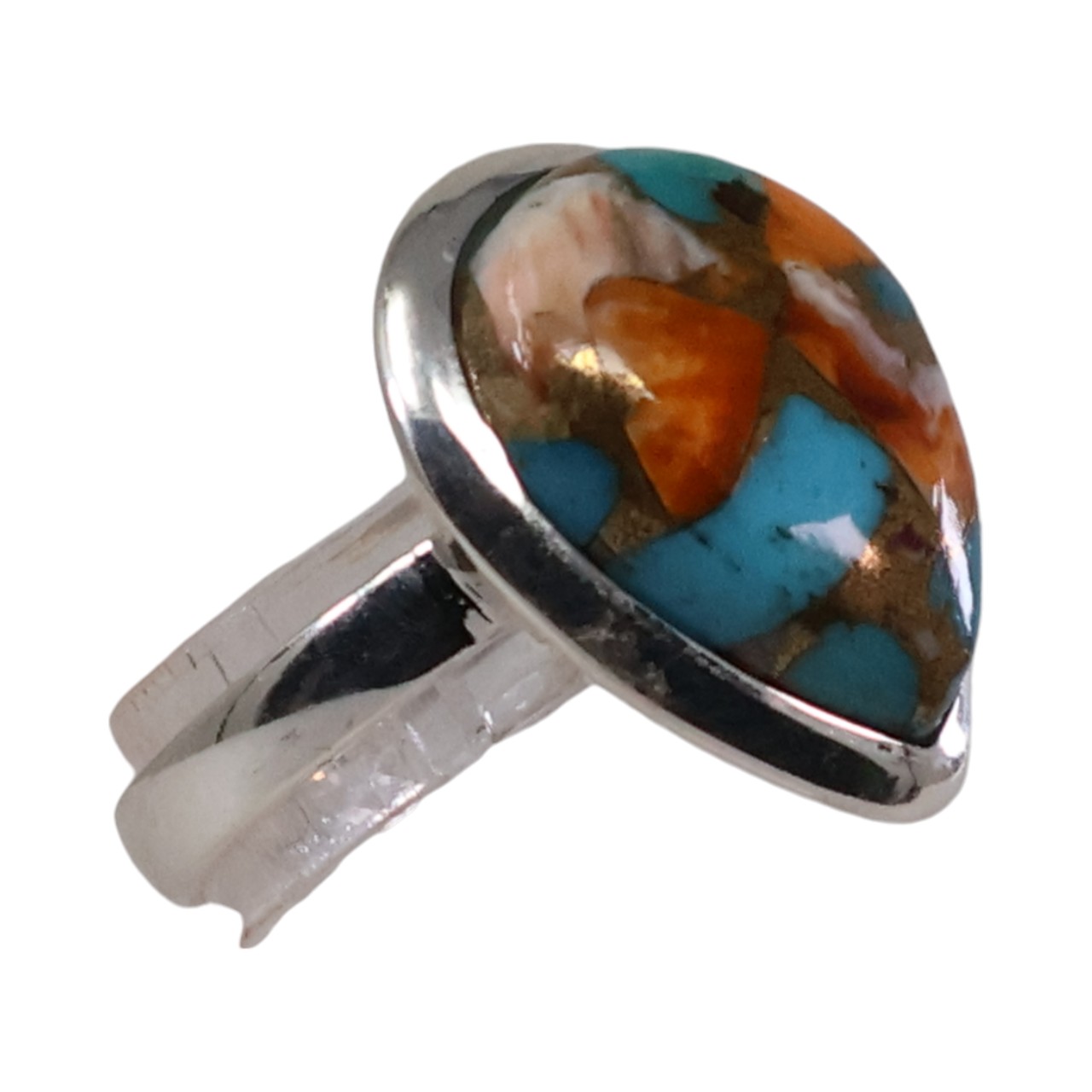 Bague en forme de goutte d'eau en cuivre et turquoise : beauté de la pierre précieuse - Taille 7-8-9 – Image 4