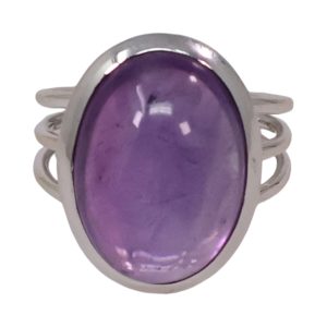 Superbe bague en argent avec améthyste - Taille 7-8