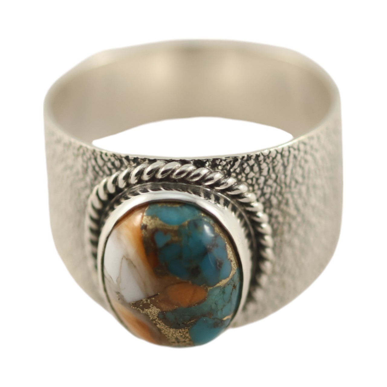 Bague en cuivre, huître et turquoise incontournable | en argent sterling - Taille 7-8-9