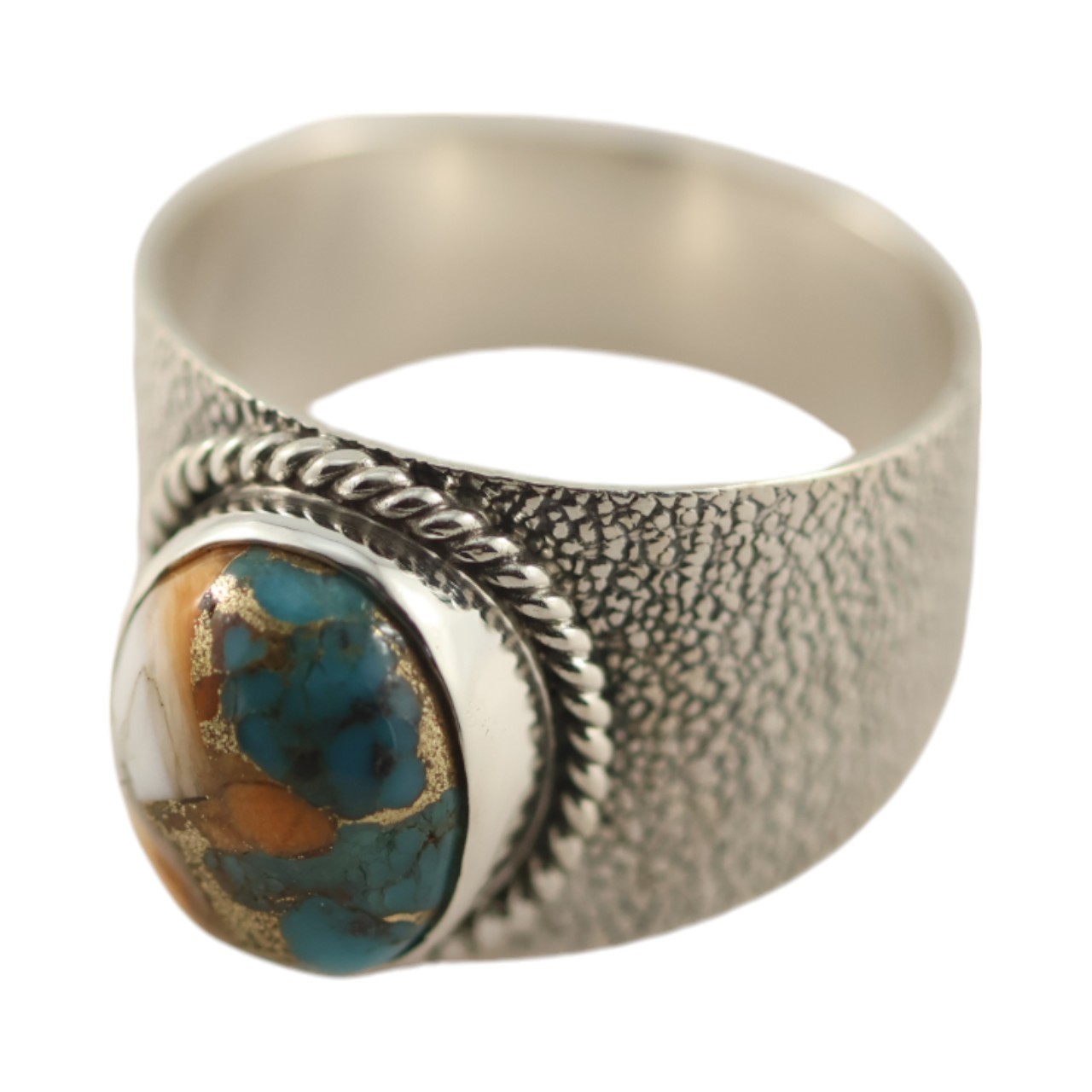 Bague en cuivre, huître et turquoise incontournable | en argent sterling - Taille 7-8-9 – Image 5