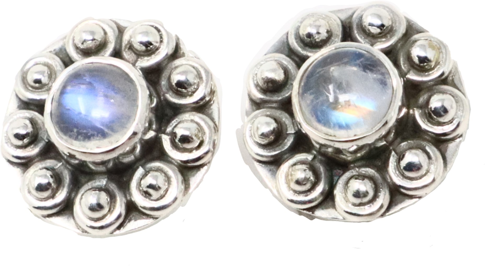 Boucles d'oreilles puces en argent sterling 925 avec pierre de lune Sunflower - Des bijoux élégants pour – Image 5