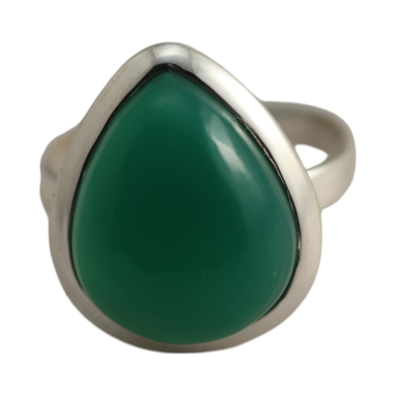 Bague en onyx vert en forme de goutte - La beauté de la nature - Taille 7-8