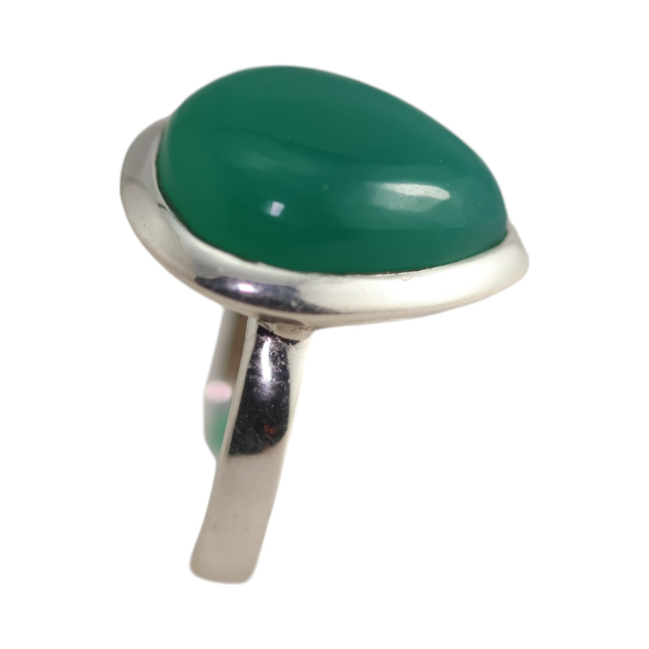 Bague en onyx vert en forme de goutte - La beauté de la nature - Taille 7-8 – Image 2