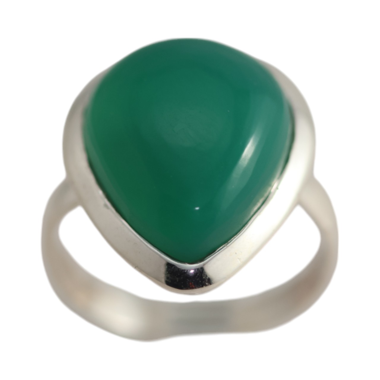 Bague en onyx vert en forme de goutte - La beauté de la nature - Taille 7-8 – Image 5