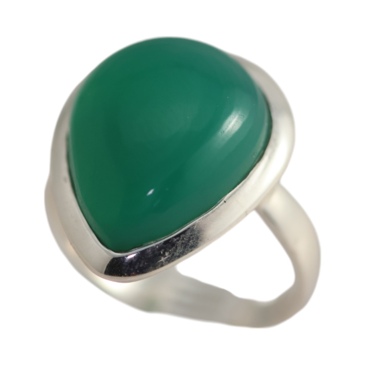 Bague en onyx vert en forme de goutte - La beauté de la nature - Taille 7-8 – Image 3