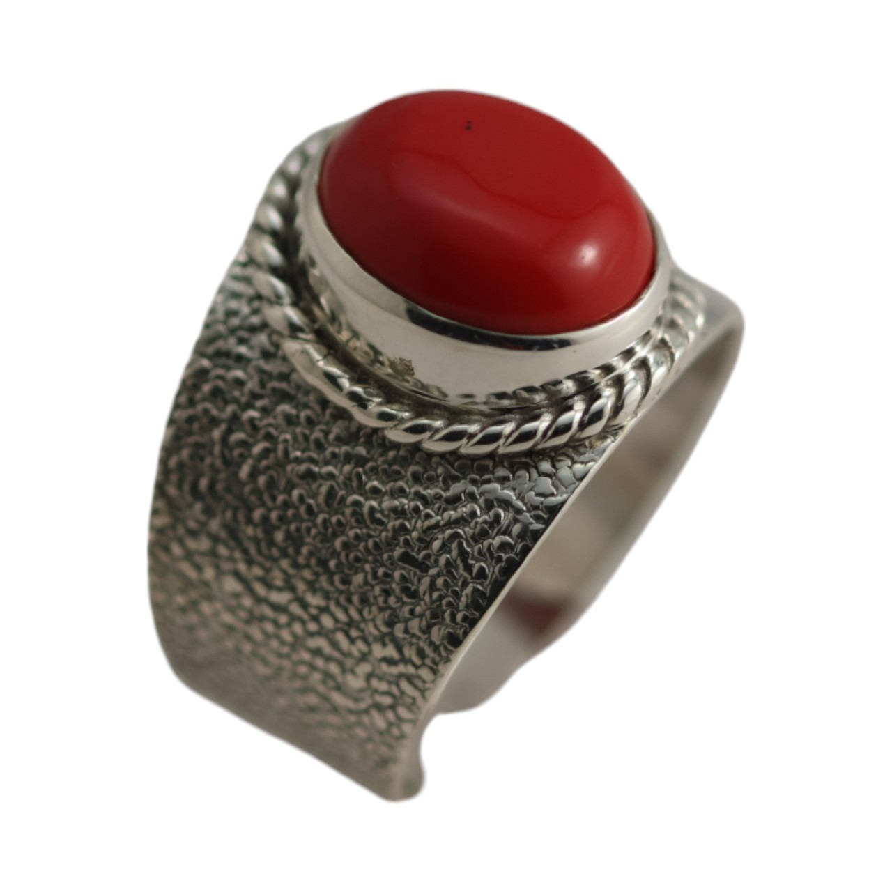 Splendeur d'une véritable bague en argent sterling corail rouge - Taille 7-8-9 – Image 3