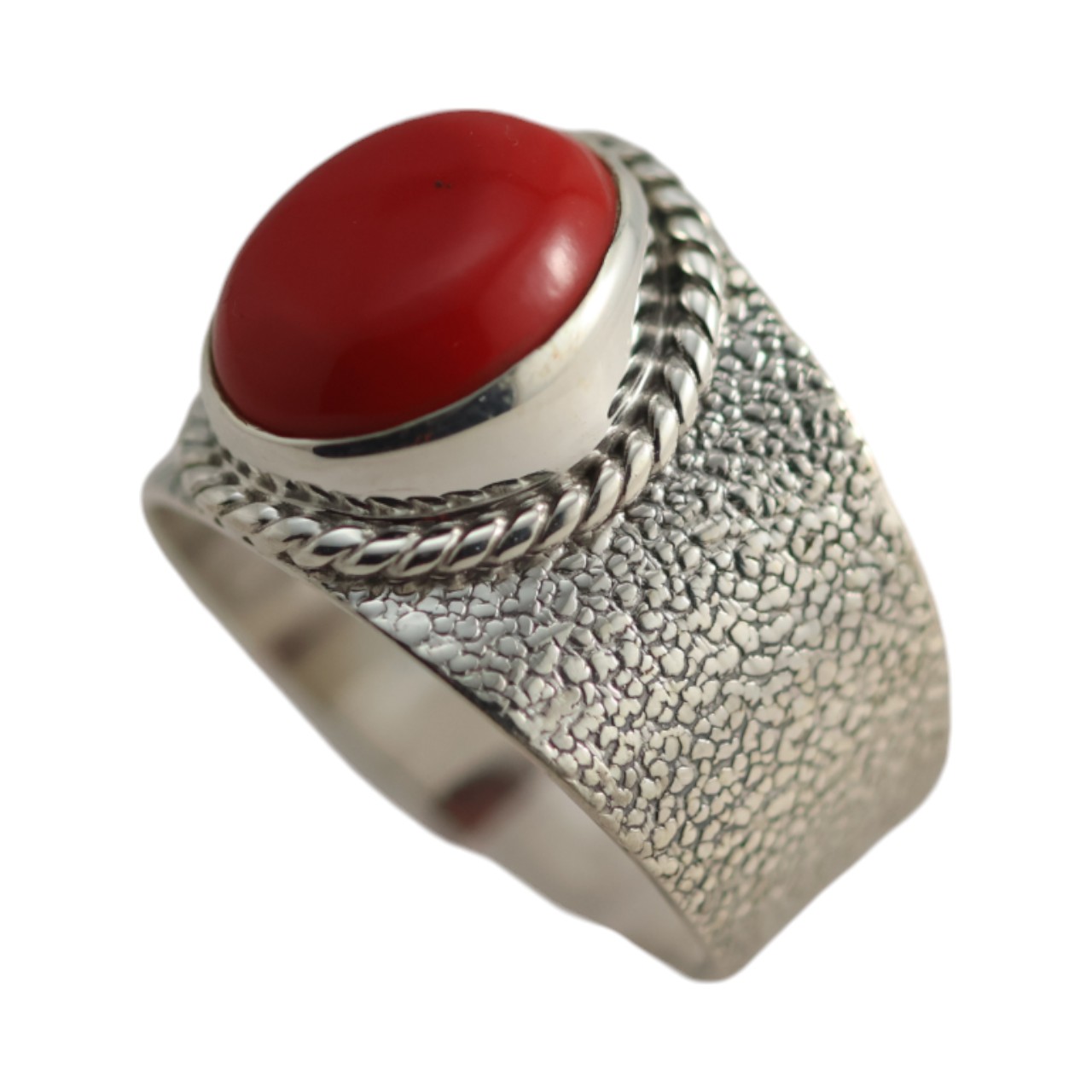 Splendeur d'une véritable bague en argent sterling corail rouge - Taille 7-8-9 – Image 5