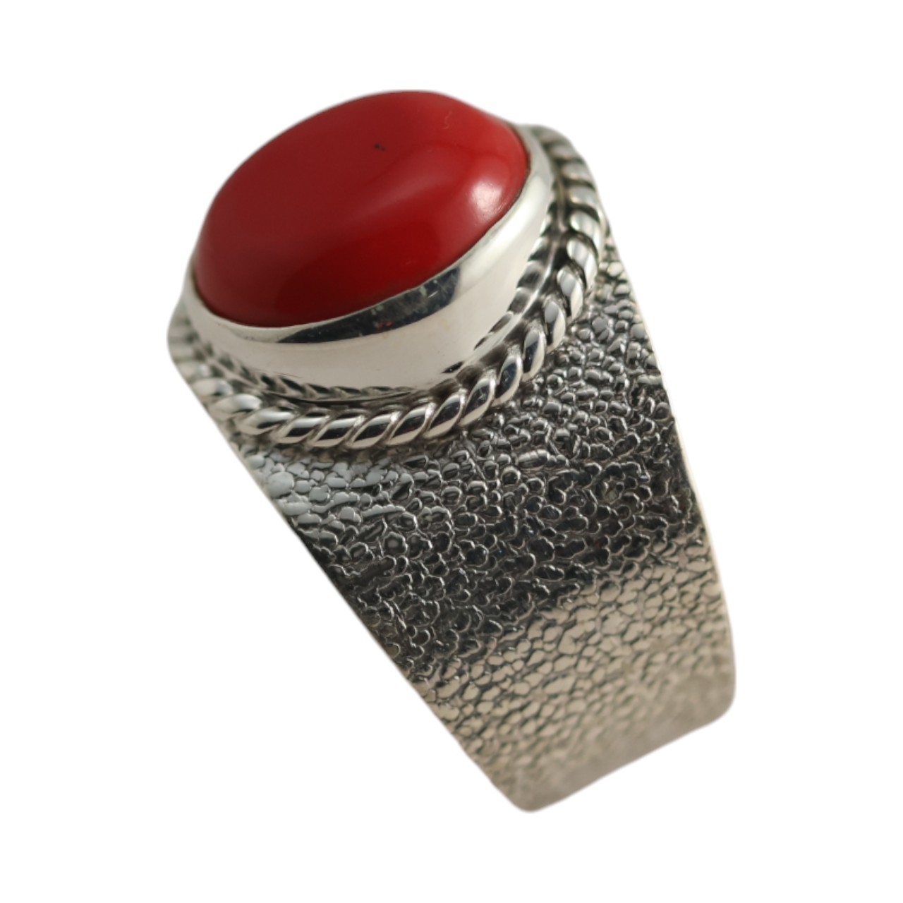 Splendeur d'une véritable bague en argent sterling corail rouge - Taille 7-8-9 – Image 4