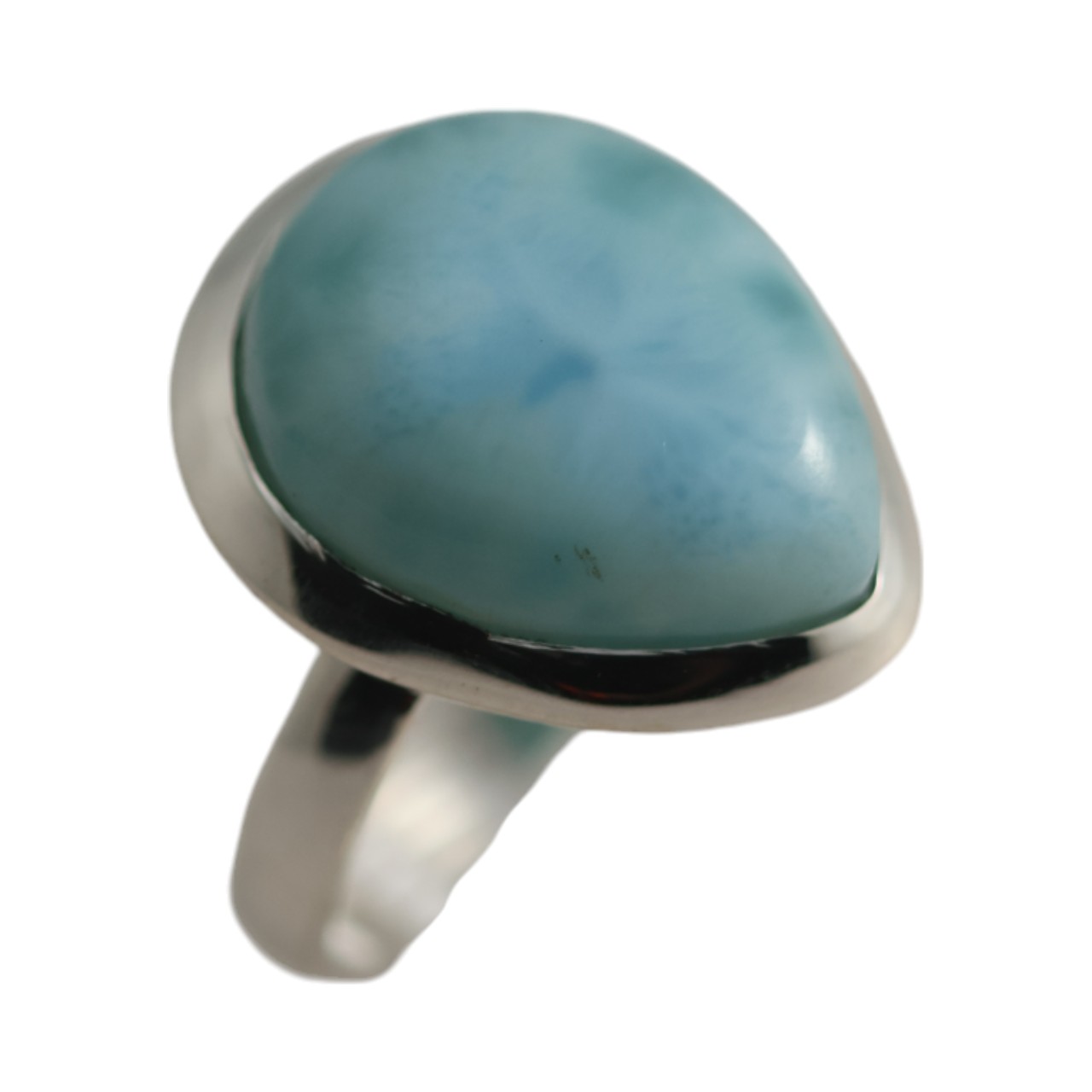 Brillez et étincellez avec l'anneau en larimar en forme de goutte d'eau - Taille 7-8 – Image 8