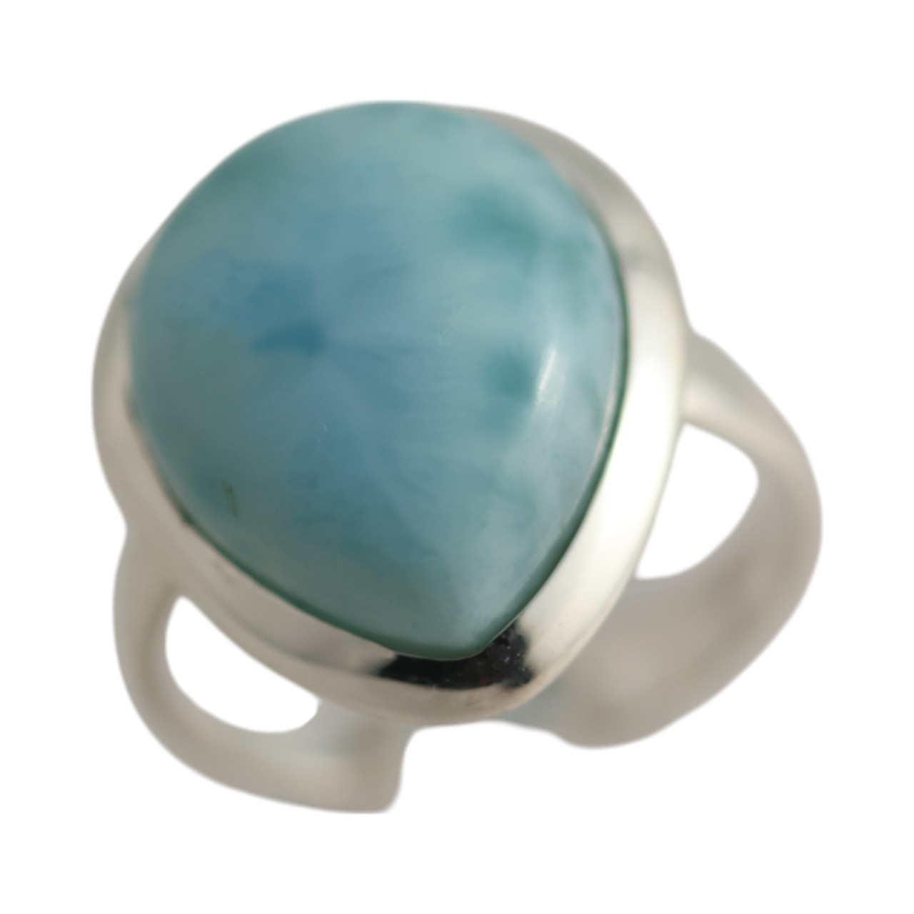 Brillez et étincellez avec l'anneau en larimar en forme de goutte d'eau - Taille 7-8 – Image 7