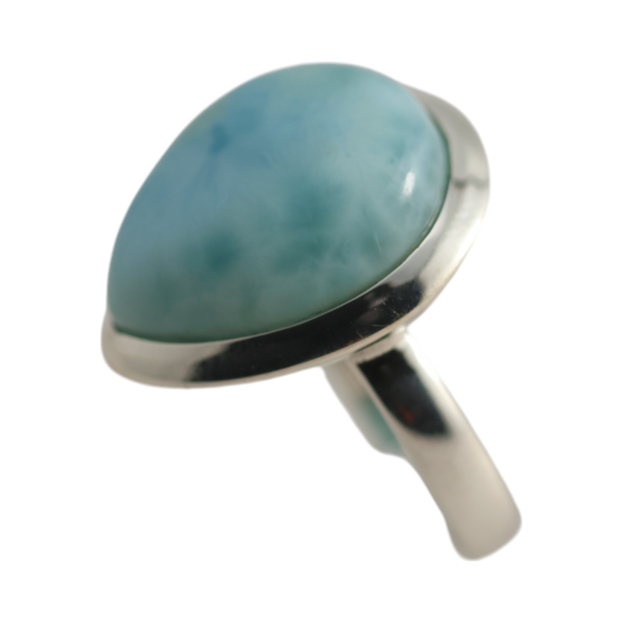 Brillez et étincellez avec l'anneau en larimar en forme de goutte d'eau - Taille 7-8 – Image 6