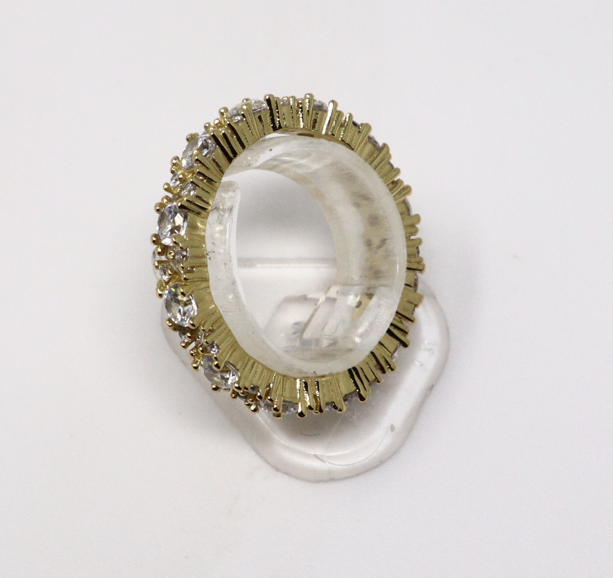 Bague en argent sterling 925 plaqué or avec zircon cubique - Taille 7-8 – Image 17