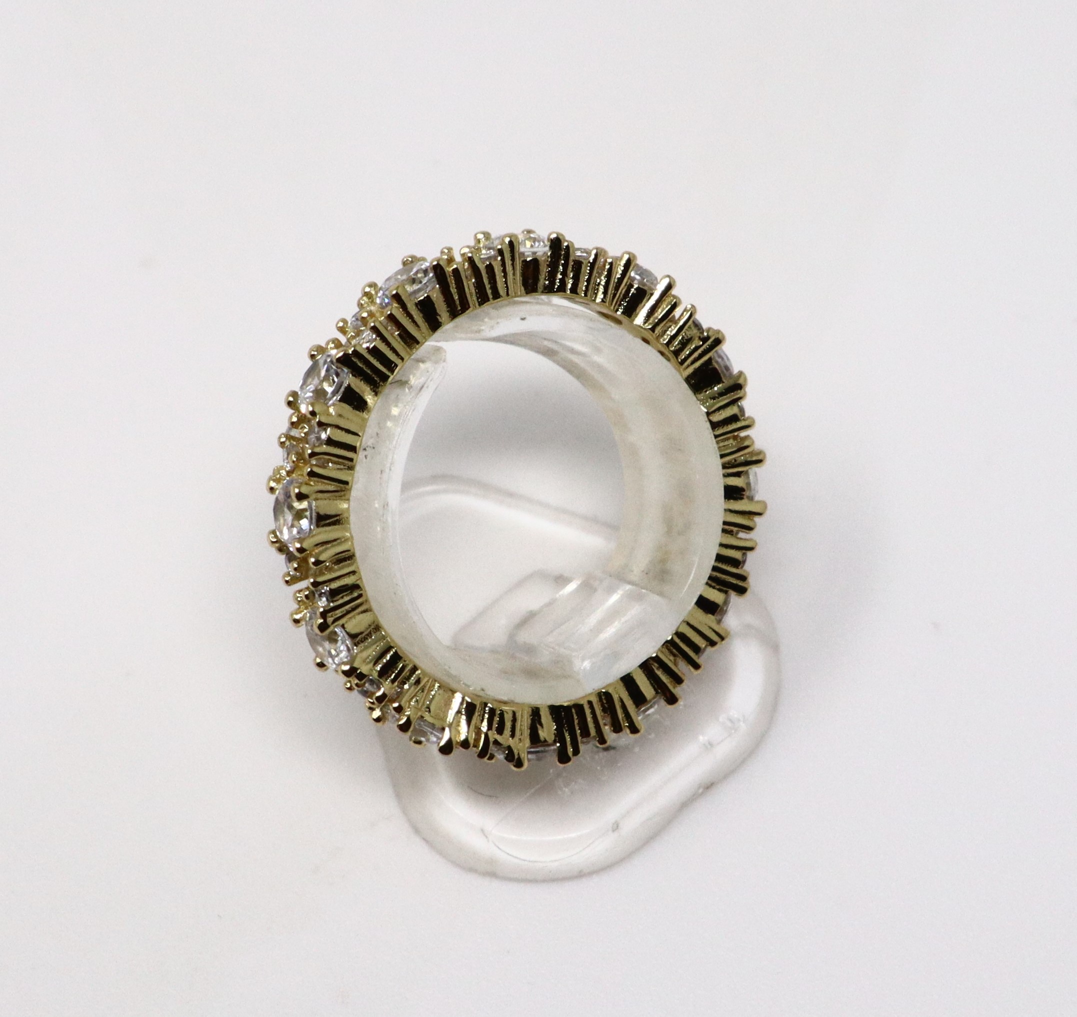 Bague en argent sterling 925 plaqué or avec zircon cubique - Taille 7-8 – Image 5