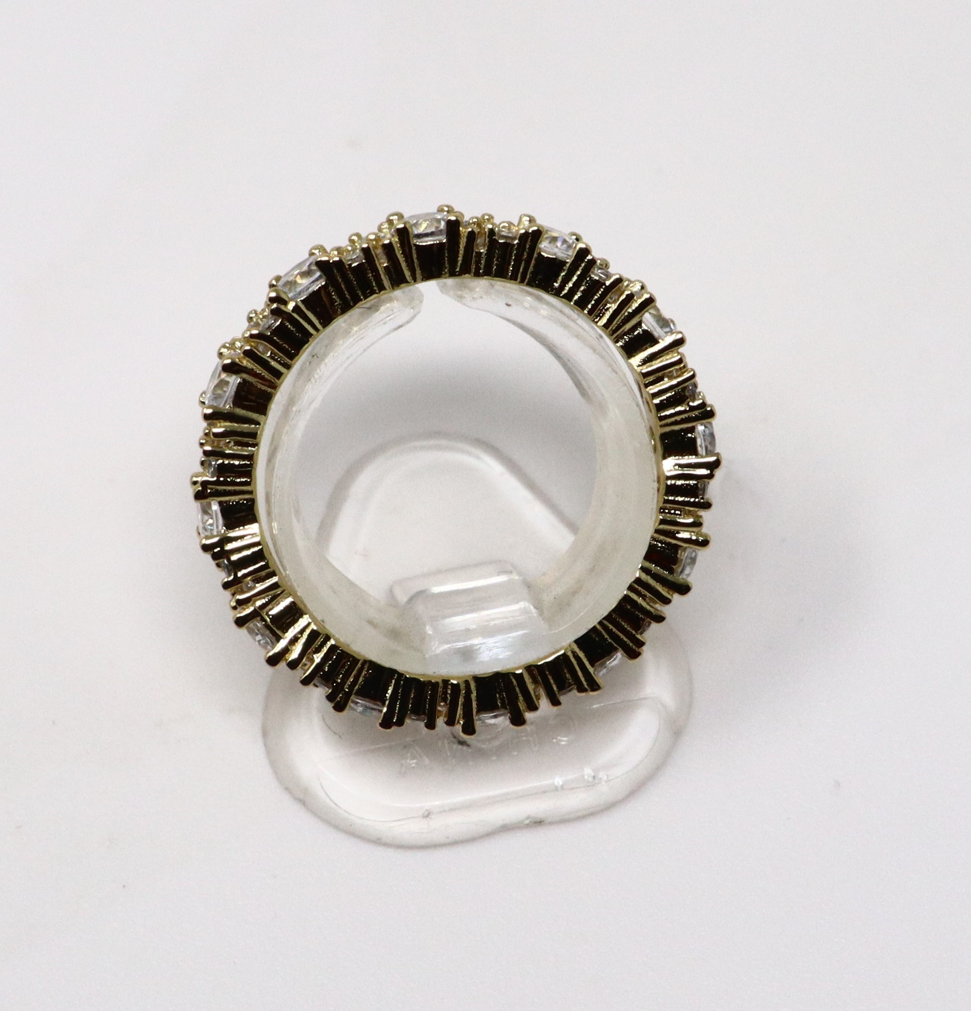 Bague en argent sterling 925 plaqué or avec zircon cubique - Taille 7-8 – Image 8