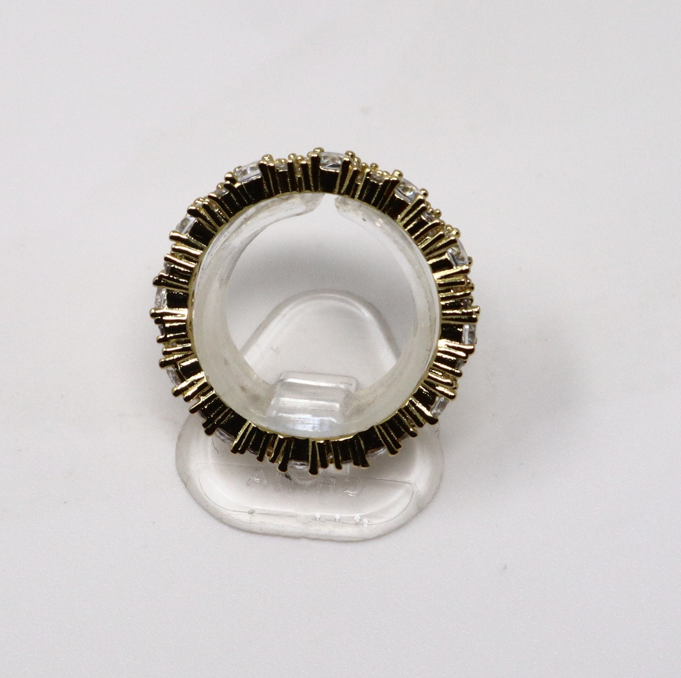 Bague en argent sterling 925 plaqué or avec zircon cubique - Taille 7-8 – Image 6