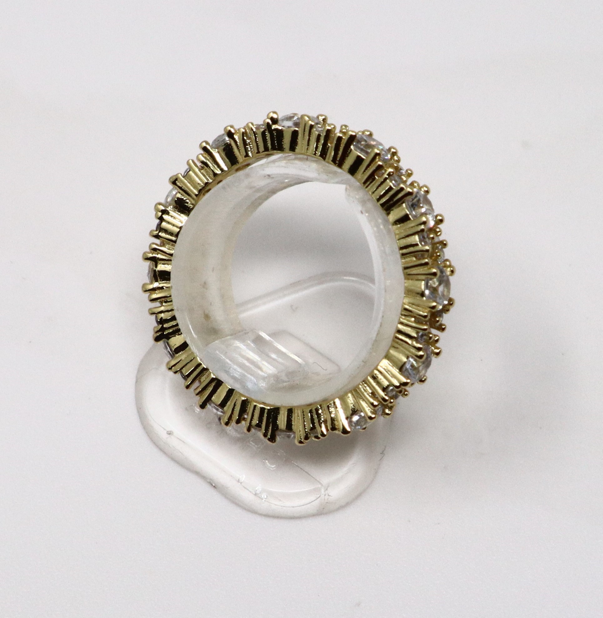 Bague en argent sterling 925 plaqué or avec zircon cubique - Taille 7-8 – Image 12