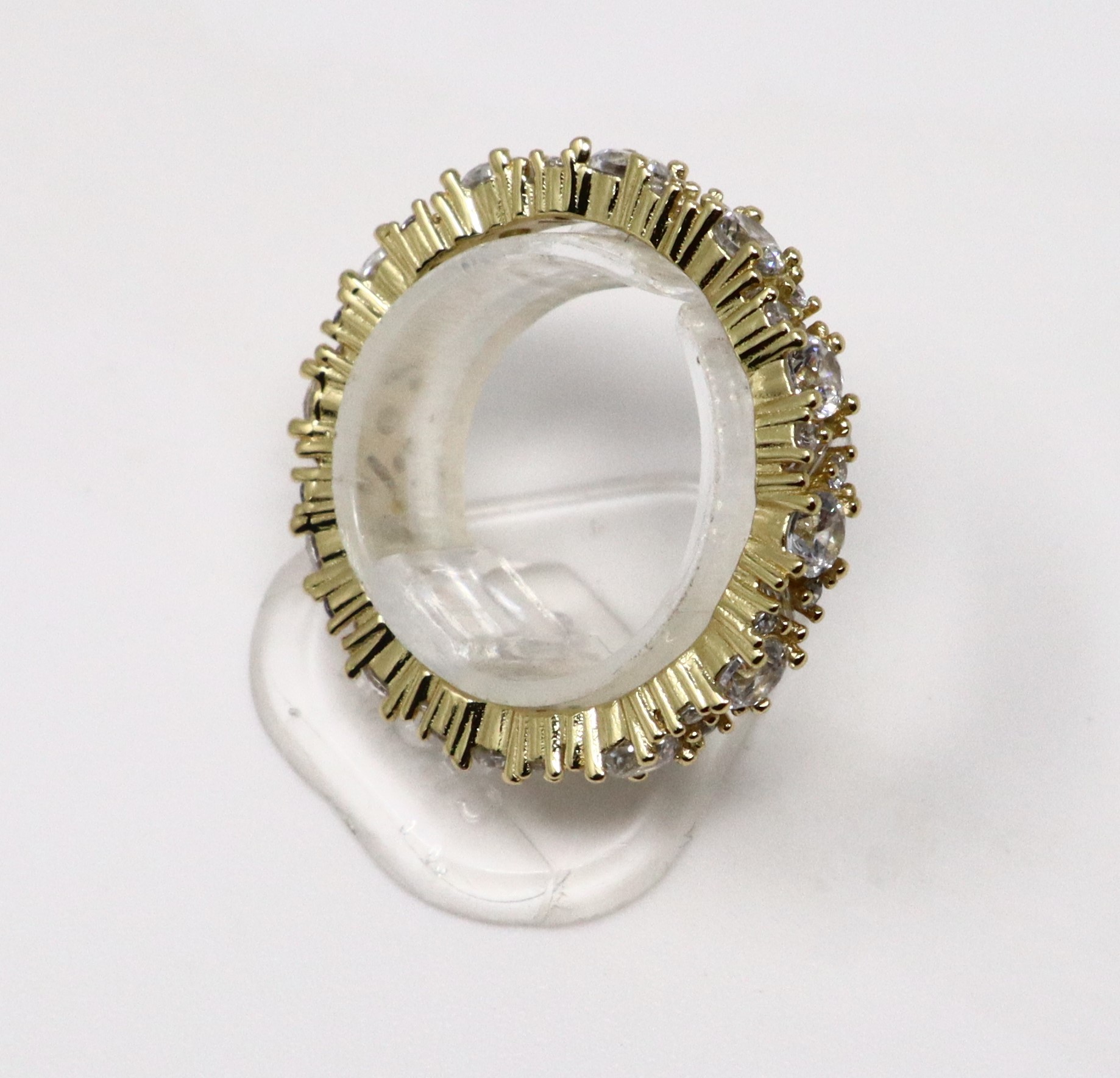 Bague en argent sterling 925 plaquée or élégante avec zircon cubique - Taille 7-8 – Image 23