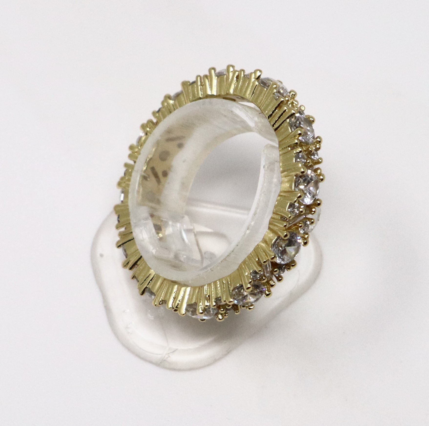 Bague en argent sterling 925 plaquée or élégante avec zircon cubique - Taille 7-8 – Image 9