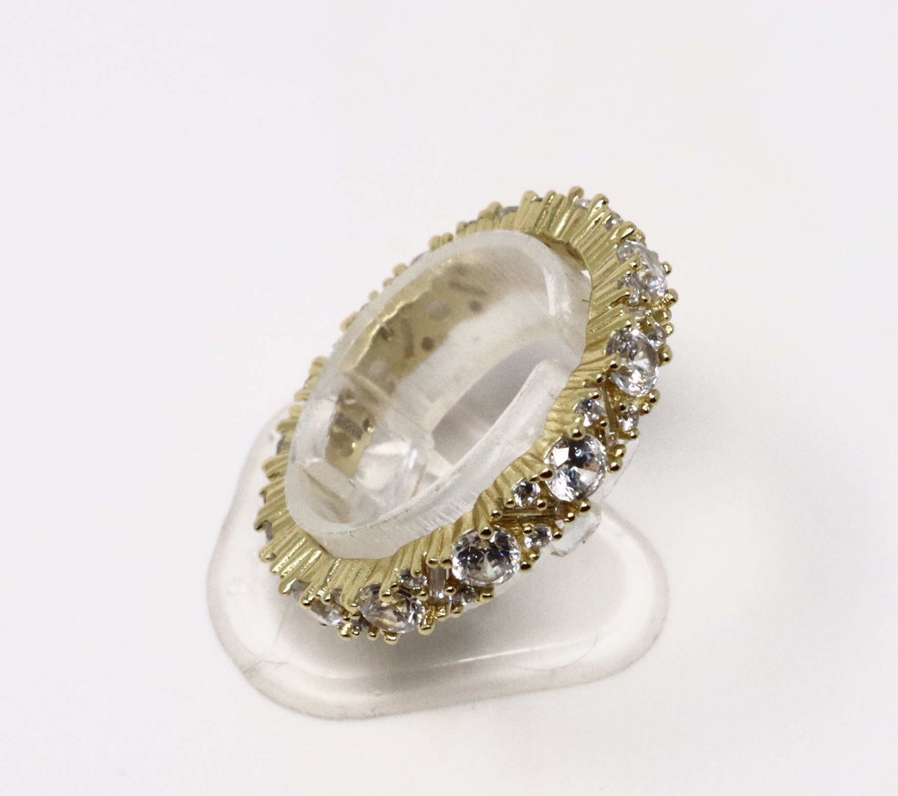 Bague en argent sterling 925 plaqué or avec zircon cubique - Taille 7-8 – Image 26