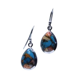Boucles d'oreilles en argent sterling turquoise cuivre huître - Beauté