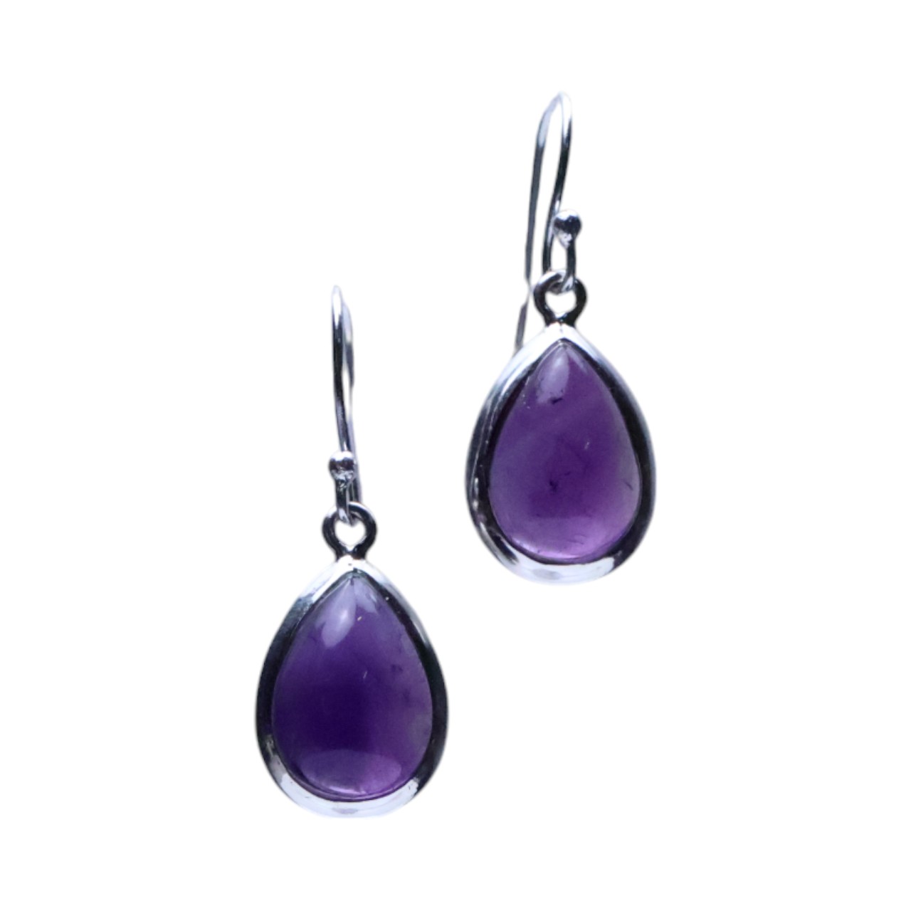 Boucles d'oreilles pendantes en argent sterling améthyste fait main