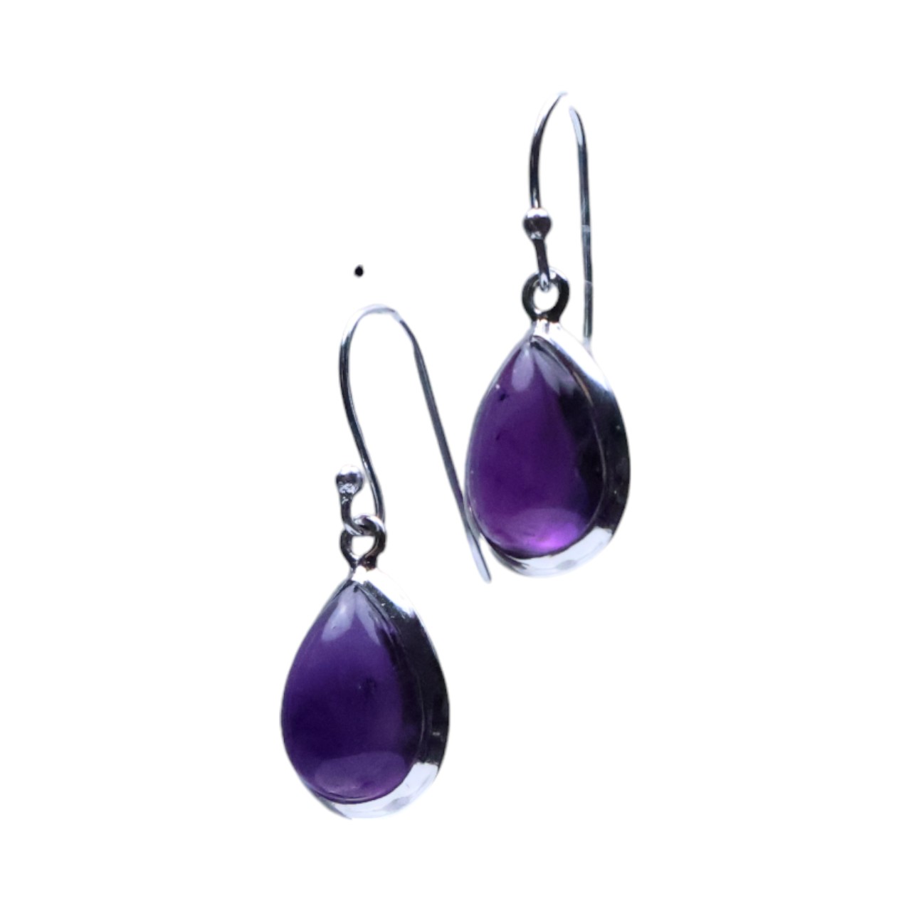 Boucles d'oreilles pendantes en argent sterling améthyste fait main – Image 4