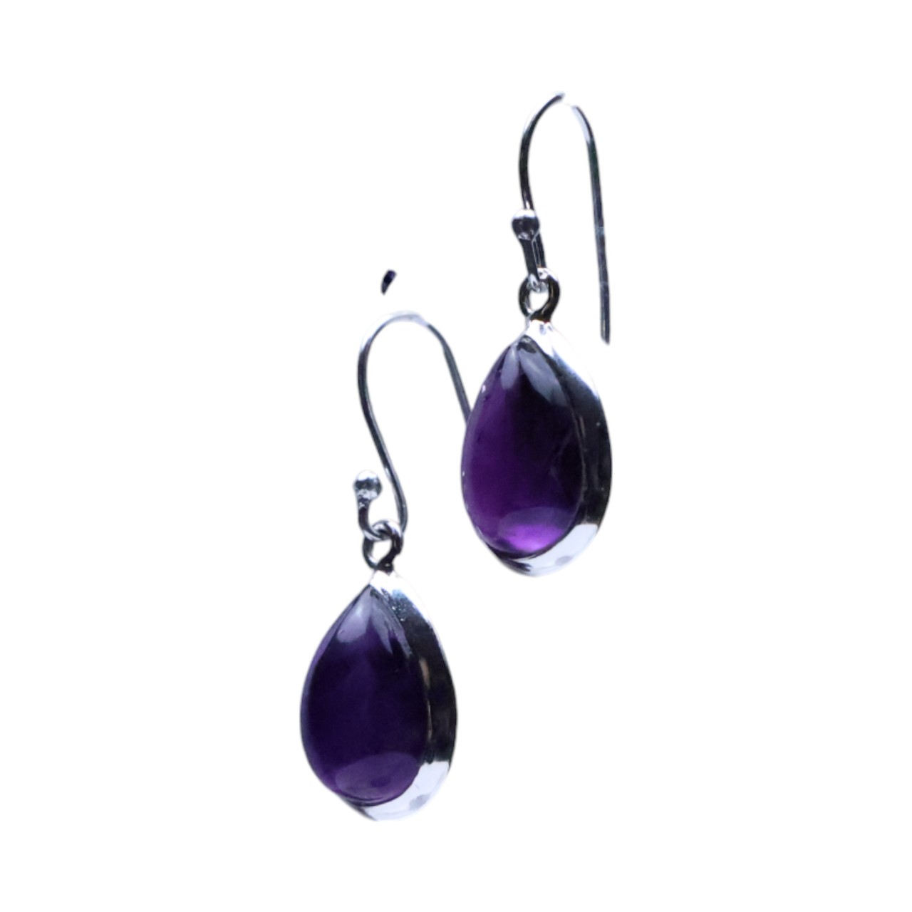 Boucles d'oreilles pendantes en argent sterling améthyste fait main – Image 7