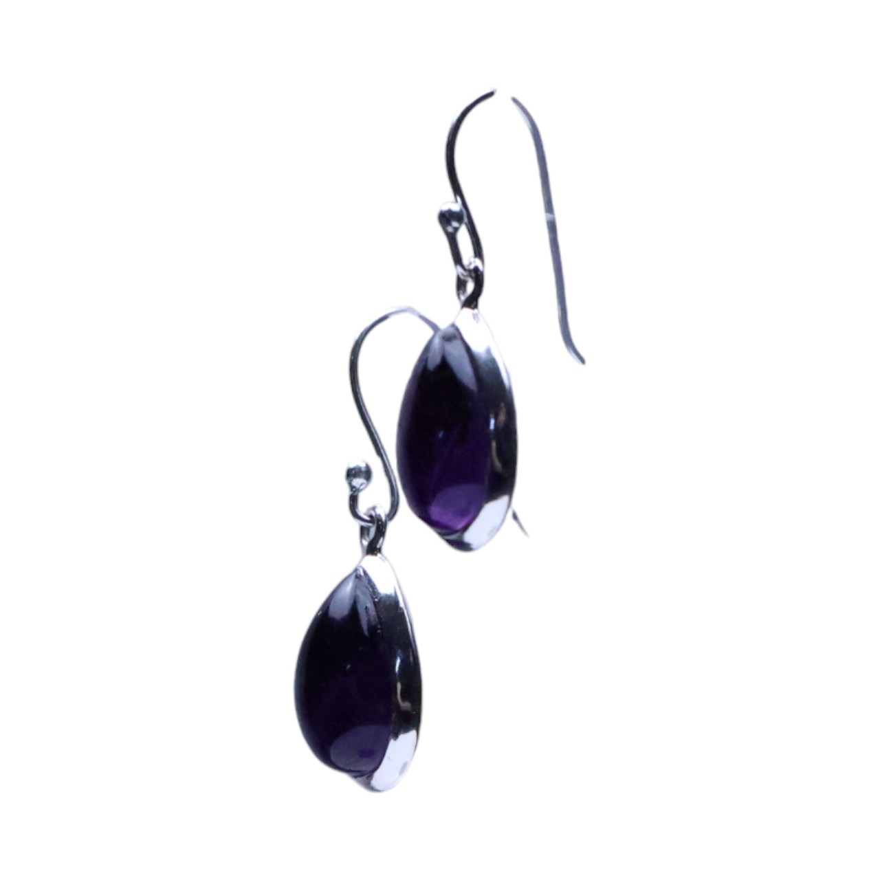 Boucles d'oreilles pendantes en argent sterling améthyste fait main – Image 5