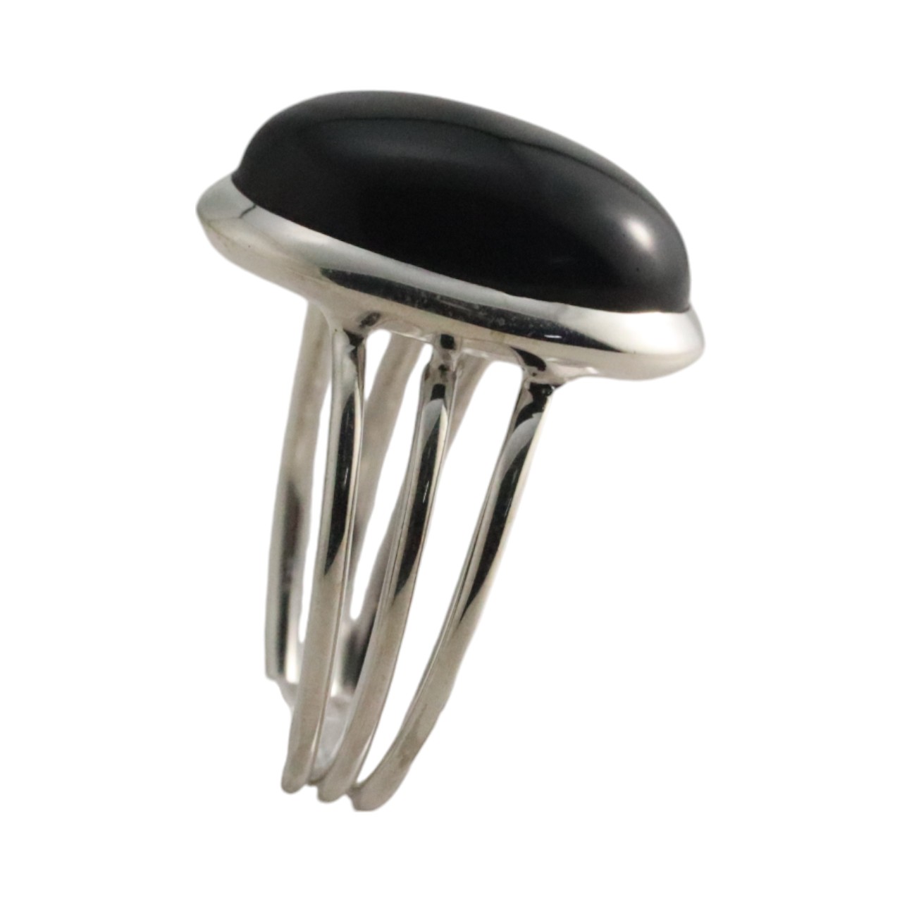 Superbe Bague en Argent avec Onyx Noir | Élégance Épurée - Taille 7-8 – Image 7