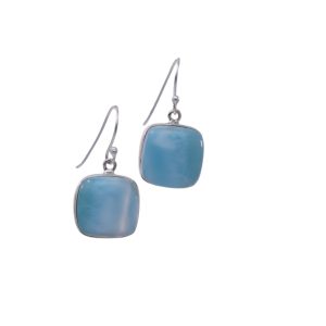 Boucles d'oreilles carrées en larimar : Bijoux en pierres précieuses pour chaque occasion